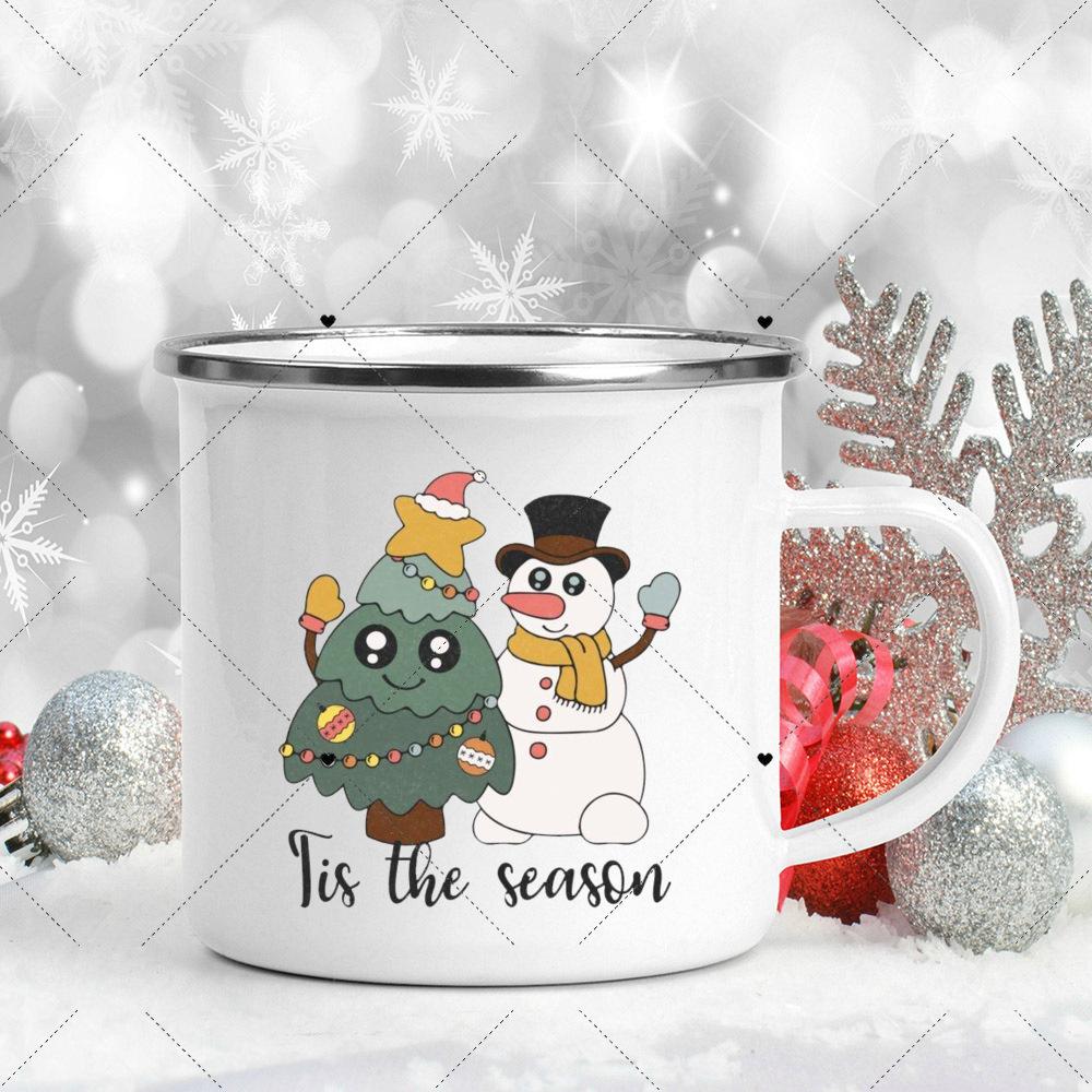 

Фа Ла Ла Ла Різдвяна Кружка Різдвяна Емальована Чашка Напій Гарячий Какао Сік Кружки Різдвяна Вечірка Напій Чай Вино Пивні Чашки Різдвяний Подарунок 360ml