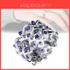 Elegante Geometrische Paarse Amethist Zirconia Ring Voor Vrouwen Volle Strepen