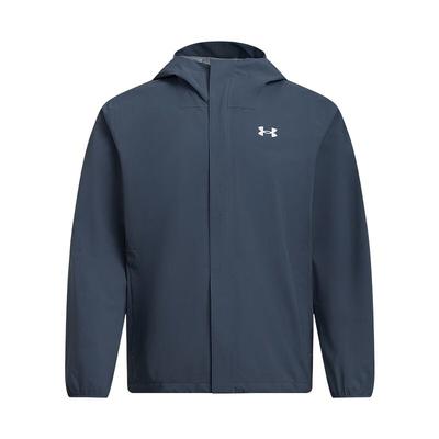 Jachetă Sport Rezistentă la Furtună cu Glugă și Mânecă Lungă cu Logo Ss25 pentru Bărbați Albastru Negru 1376066-046