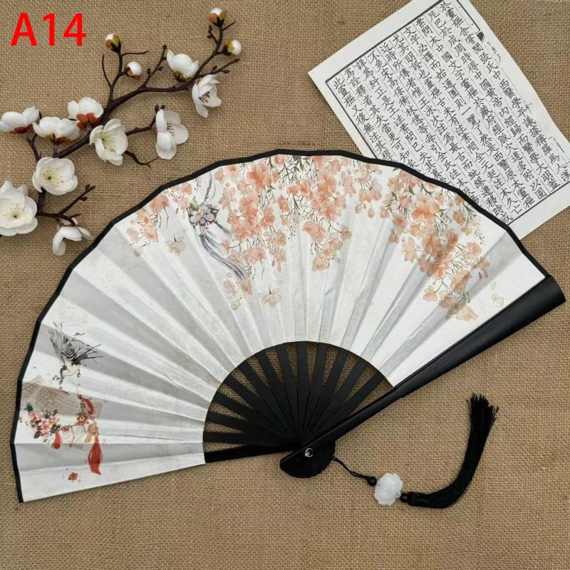 Ventilator pliabil în stil chinezesc, evantai de cârpă de dans clasic, din plastic, de epocă, cu imprimare cu dragon, evantai de mână, recuzită foto, cosplay