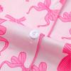 European and American Women's Bow Print Lapel Short Sleeve Pajama Set