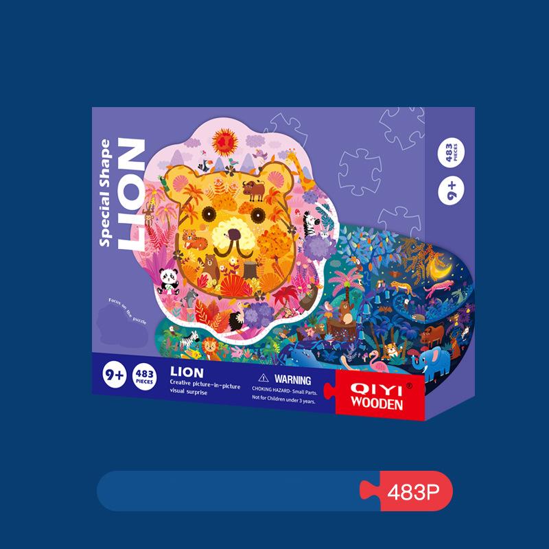 300 500 Pieces Animal Dinosaur Irregular Paper Puzzle Cognitive Jigsaw Puzzles Game for Kids Educational Toy Children Xmas Gifts