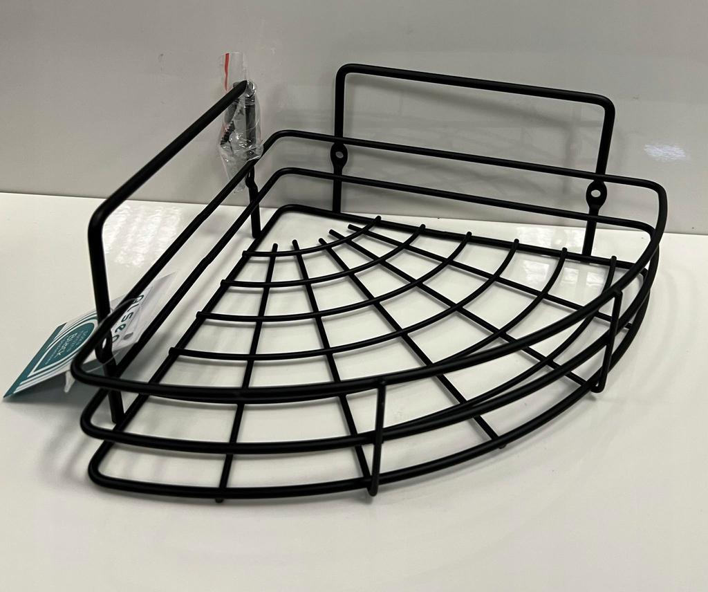 1-Level Corner Bathroom Shelf, Black, 1 Pc