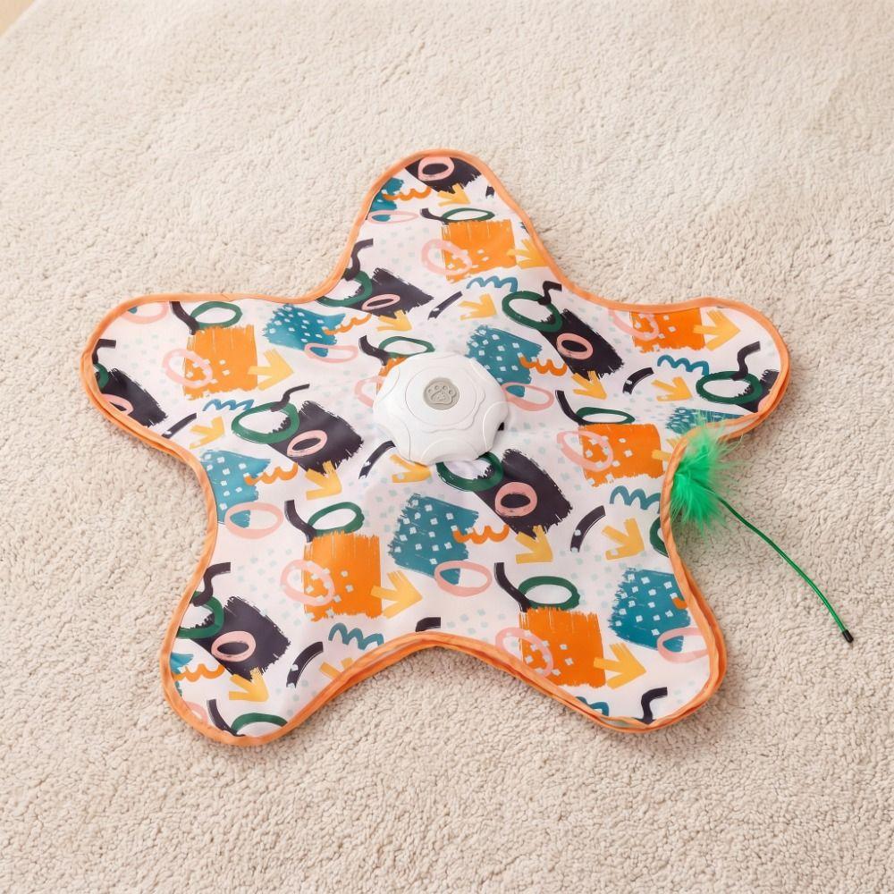 Motion Sensing Cat Hide and Seek Toy Built-in Feathers Automatic Cat Teaser  Pet Play