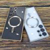 Plating Transparent For Magsafe For Samsung Galaxy S21 S22 S23 S24 Ultra Plus Case Magnetic Wireless Charging Silicone Cover