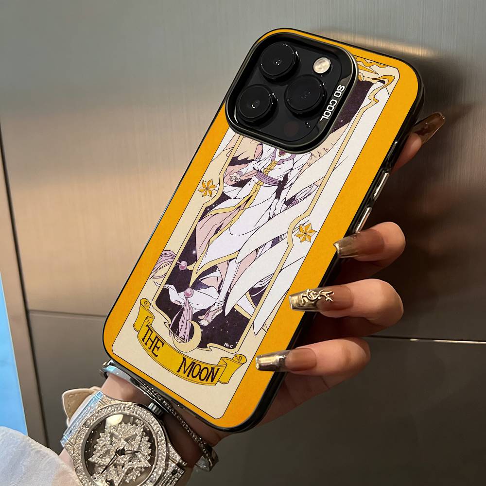 Anime cards-girl-sakura Phone Case For iPhone 17,16,15,14,13,12,11 Plus Pro Max Colored Silver Phone Case