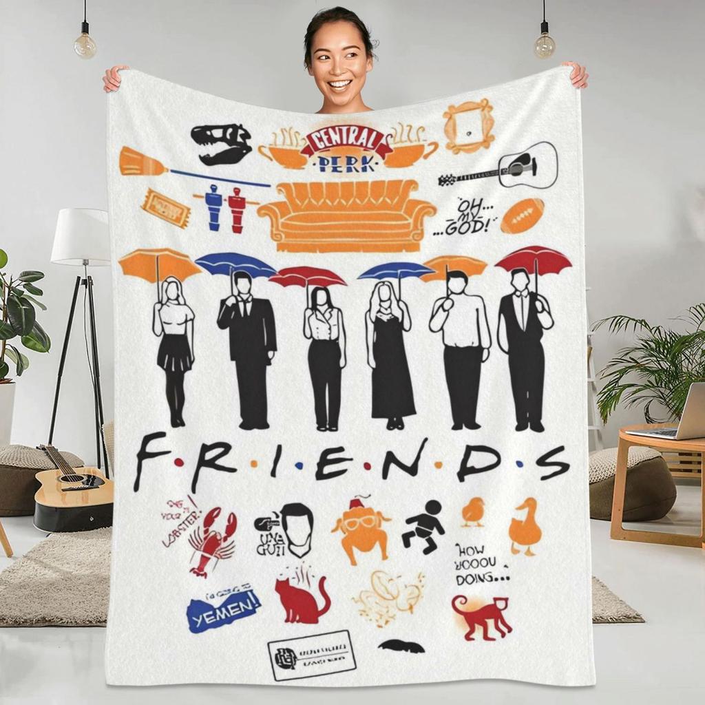 Přátelé TV Seriál Tepládeka Cartoon Central Perk Cestovní Plyšovádeka Zábavná Domácí Dekorace Flanelové Povlečení Pokrývka Postele