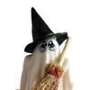 Witch Hat Ghost Cauldron Figurine Halloween Cartoon Ghost Cauldron Statue Sculpture Holiday Party Desktop Decoration Ornament