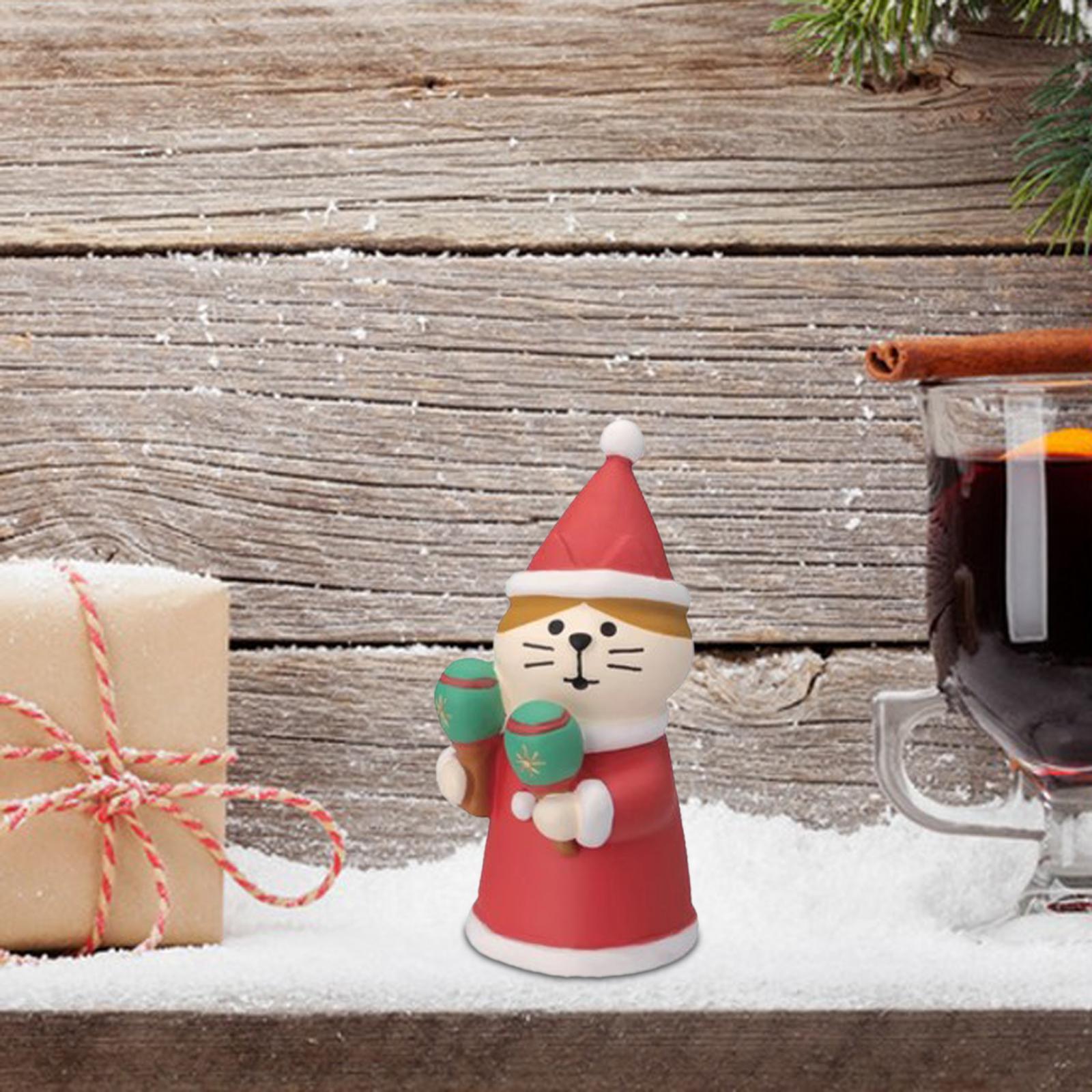 

Christmas Resin Ornaments Cat Collectible Christmas Miniature Figurines Christmas Tree Ornament for Cat Lover Gifts Craft