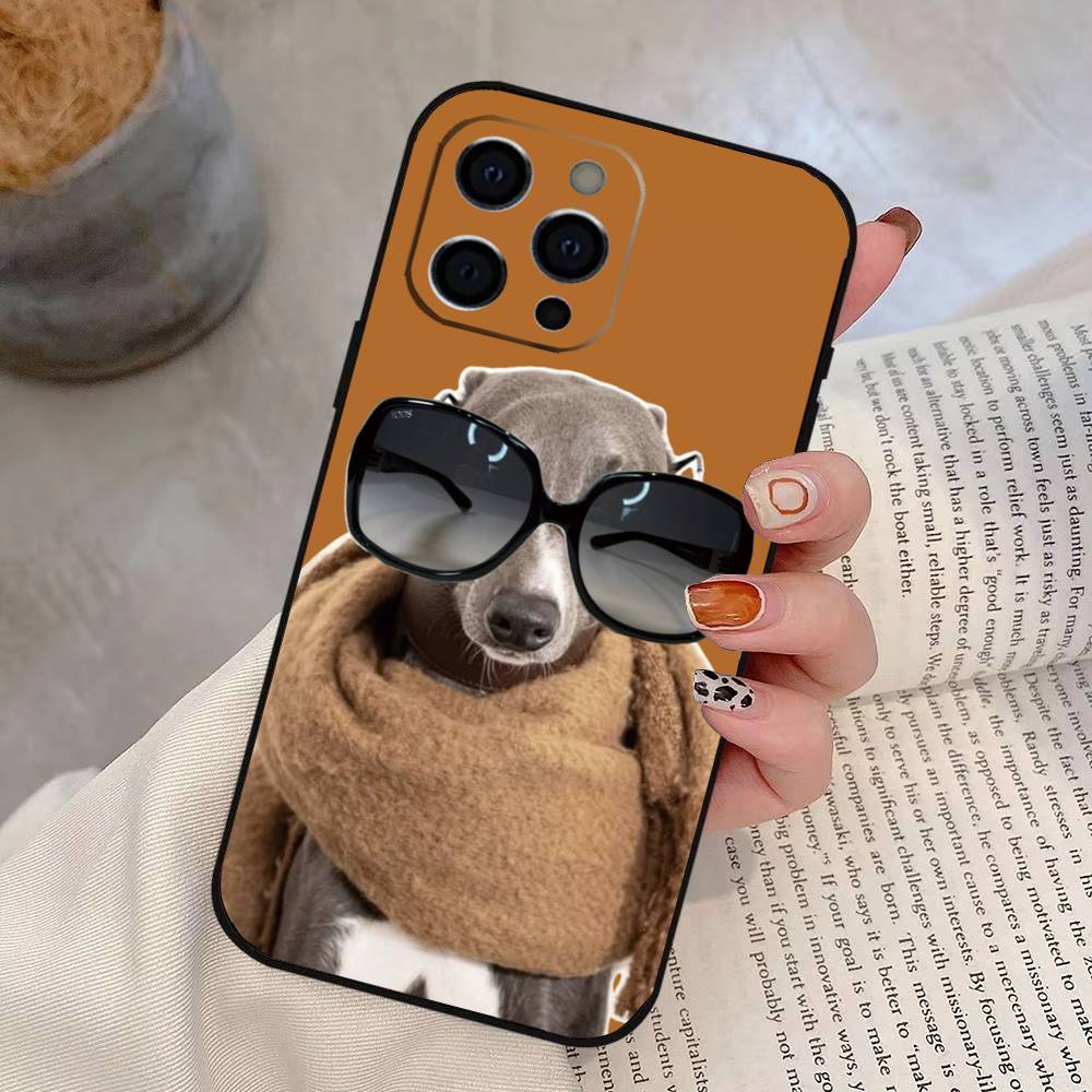 Lustige Süße Hund Handyhülle Für iPhone 17,16,15,14,13,12,11 Plus,Pro Max,XS,Weiche Silikon Schwarze Hülle