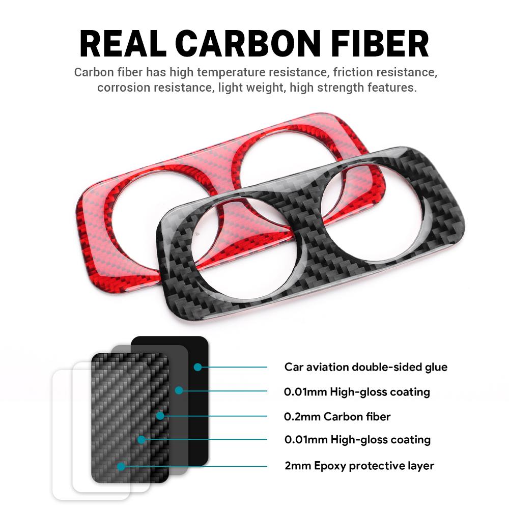 Real Soft Carbon Fiber Sticker For Kia Stinger 2019 2020 2021 2022 2023 LHD RHD Car Rear Charging Port USB Hole Frame Trim