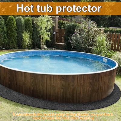 78 Inch Round Tub Mat Water Absorbent Hot Tub Flooring Protector Pad Waterproof Non-Slip Above Ground Pool
