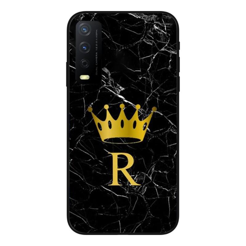 Cool Letter Marble Crown Phone Case For VIVO Y95 Y93 Y31 Y20 V19 V17 V15 Pro X60 NEX Soft Black Phone Cover