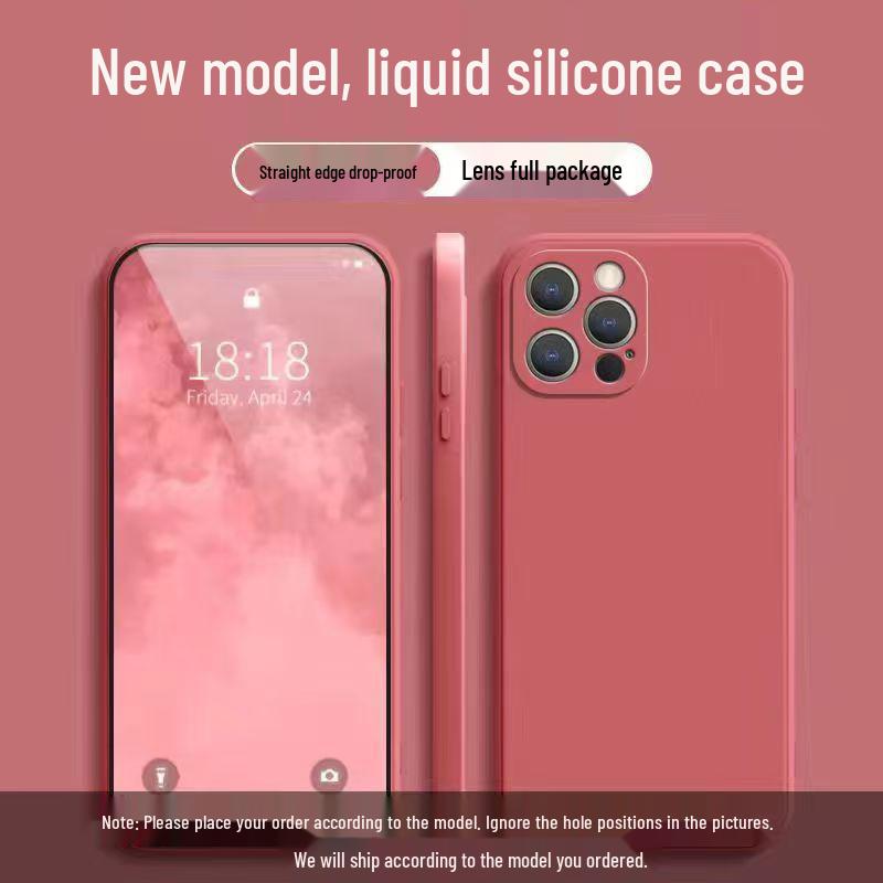 

Liquid Silicone Case for Apple 13 Pro: Full Coverage, Drop Protection, Skin-Friendly, Solid Color, Simple Style Apple 13 Pro