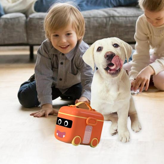 Pudełko do przechowywania karmy dla zwierząt domowych w kształcie samochodu Pojemnik do przechowywania karmy dla psów i kotów z silikonowym uchwytem Artykuły dla zwierząt