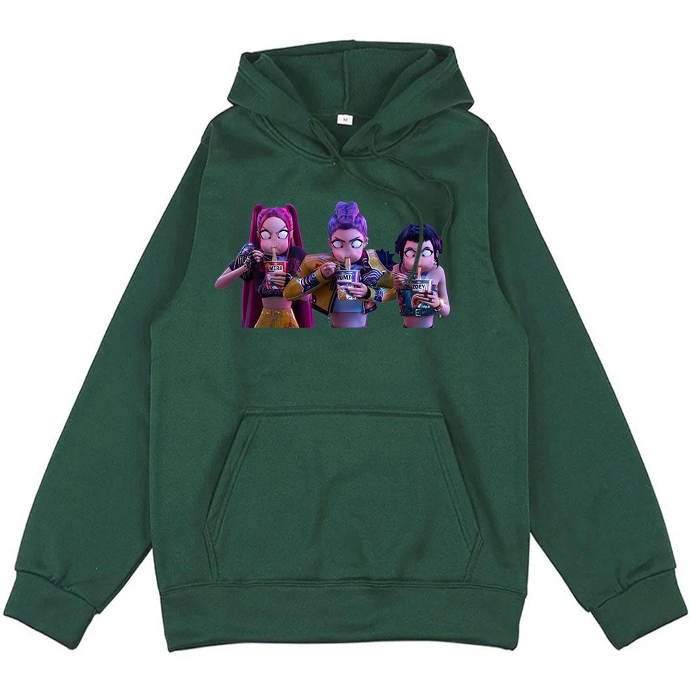 Women Clothing KPop Demon Hunters Movie Hoodies Long Sleeve Fashion Female Sweatshirts Hooded Unisex Streetwear