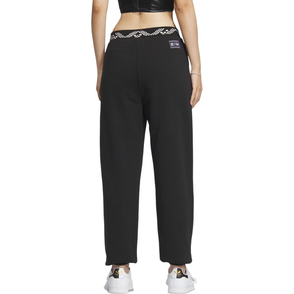 adidas Originals X Feifei Ruan Collaboration FW23 Fleece Pleated Drawstring Knit Sports Pants Women Bottoms Black IX4239