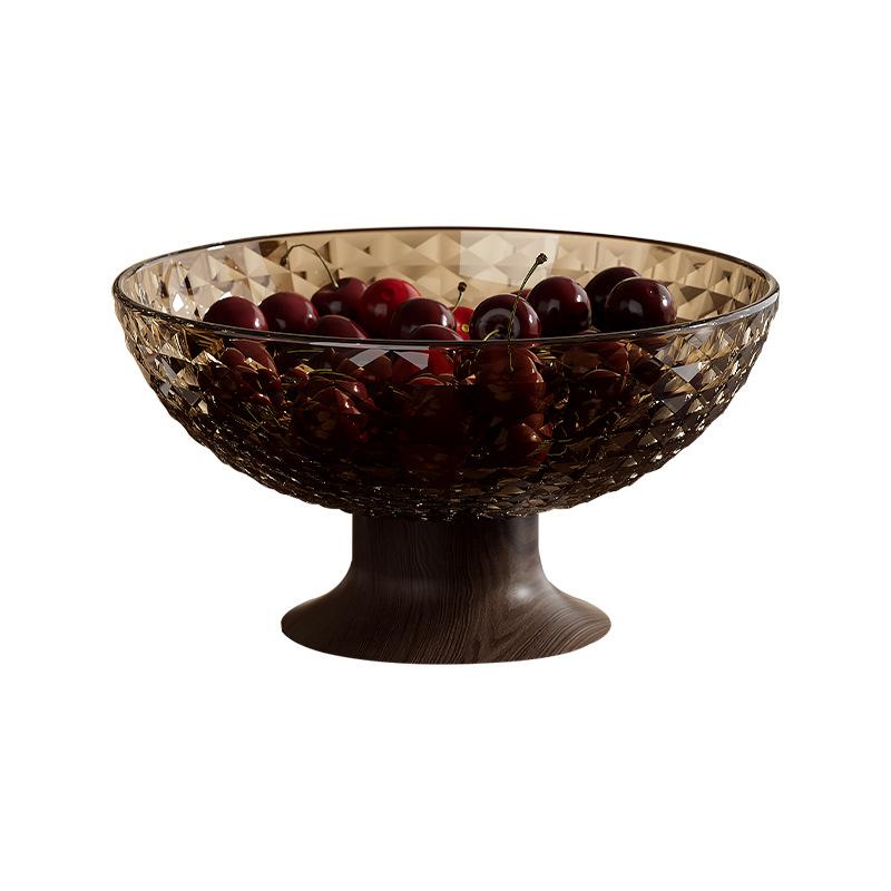 Fruit plate advanced sense light luxury living room coffee table large capacity snack dried fruit plate food grade drainable high foot fruit plate
