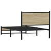 Vidaxl Metal Bed Frame, Without Mattress, Sonoma Oak, 100X200 Cm
