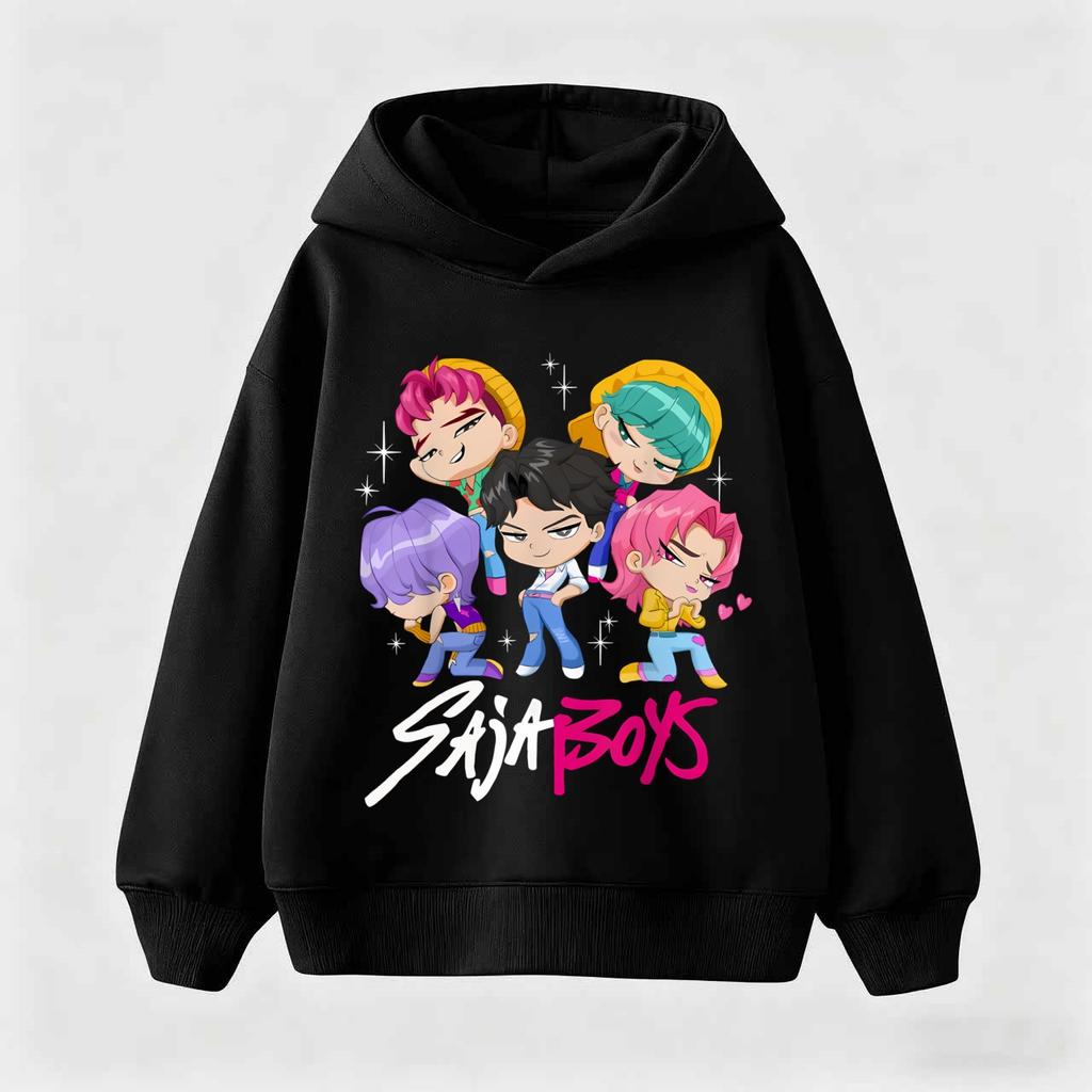 KPop Demon Hunter Rumi Derpy Cartoon Girls Boy Hooded Sweatshirt Warm Children's Korean Wave Fashion Casual Tops Clothing