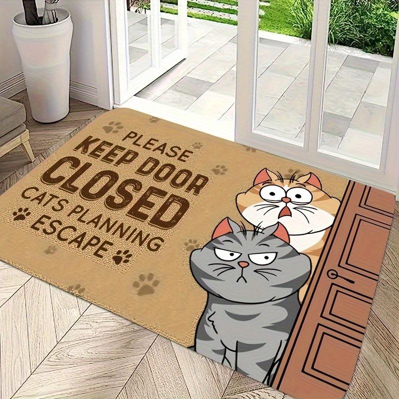 Cat welcome indoor doormat, household woven interior decoration floor mat