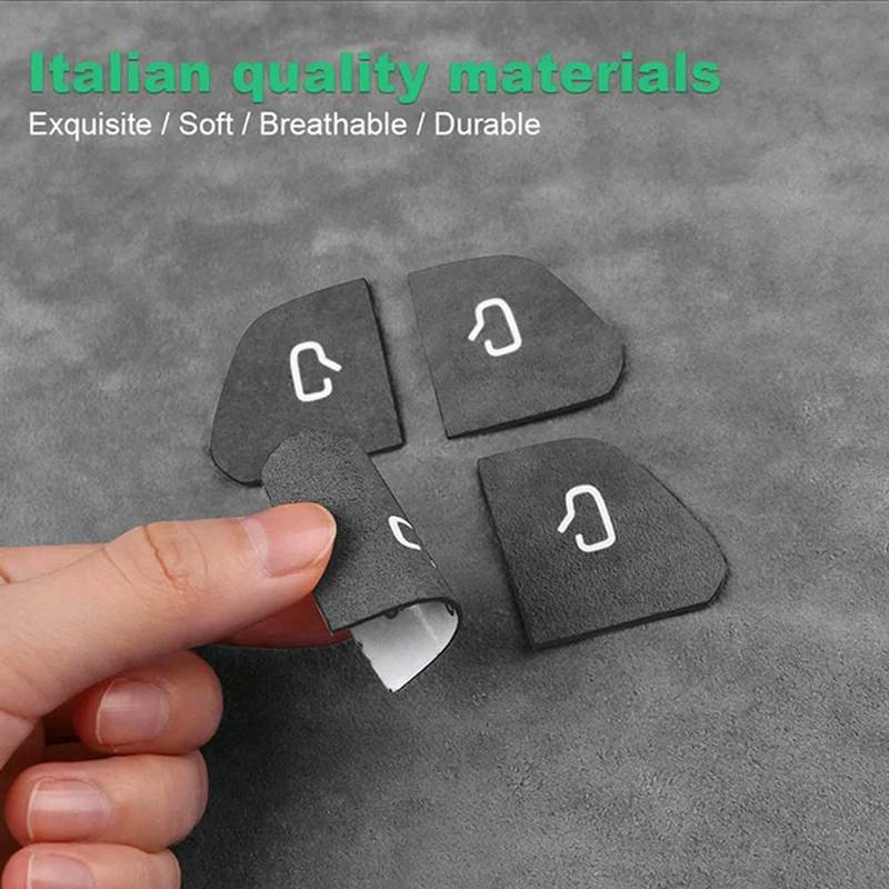 4pcs Car Door Button Control Panel Decoration Stickers Car Window Lifter Switch Suede Sticker for Tesla Model 3 Highland 2024-Up