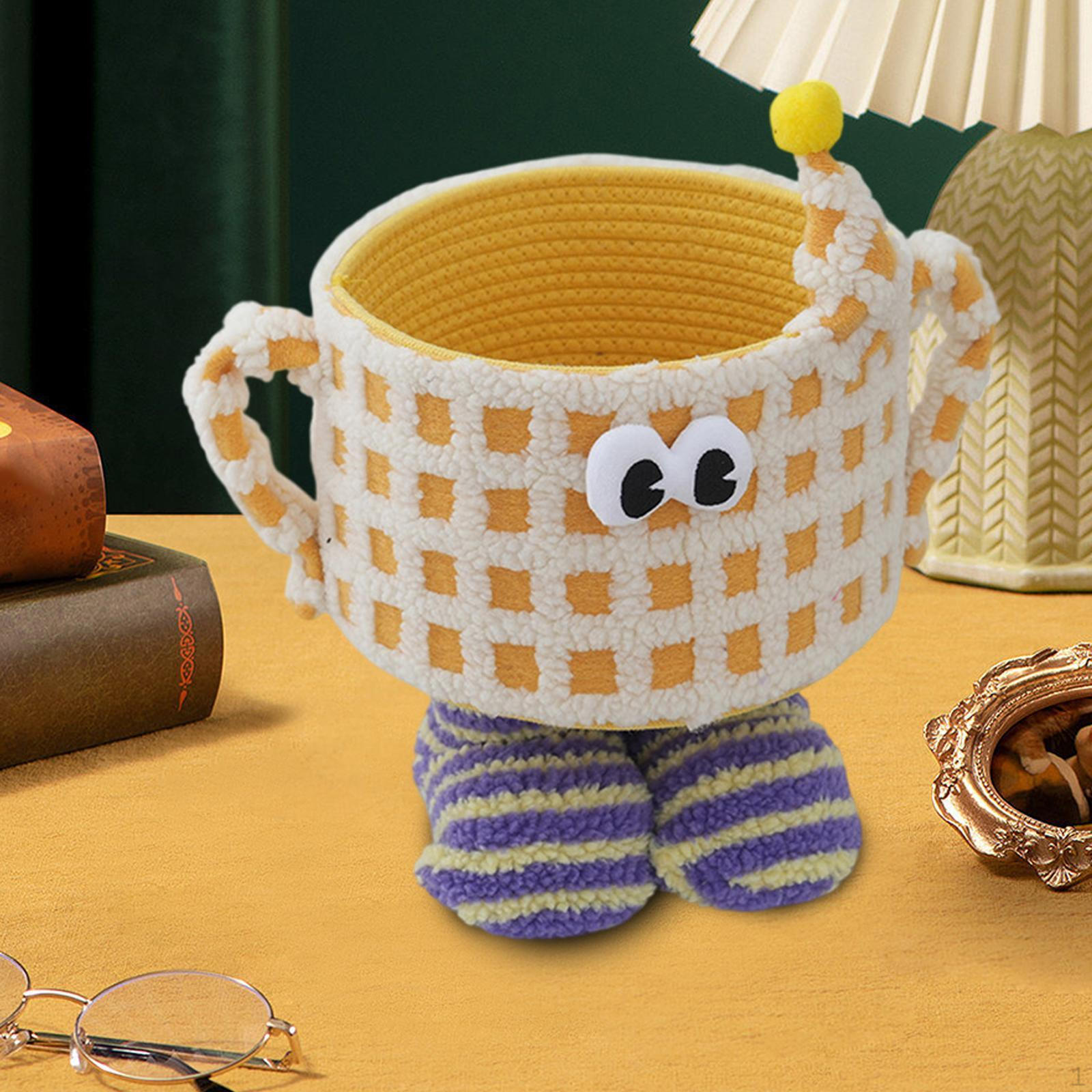 

Cartoon Cotton Rope Basket Organizer Decoration, Desktop Sundries Storage ,Woven for жовтий