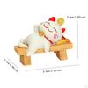 Lucky Cat Statue Animal Sculpture Cartoon Resin Kitten Figurine Desktop Ornament for Table Bedroom