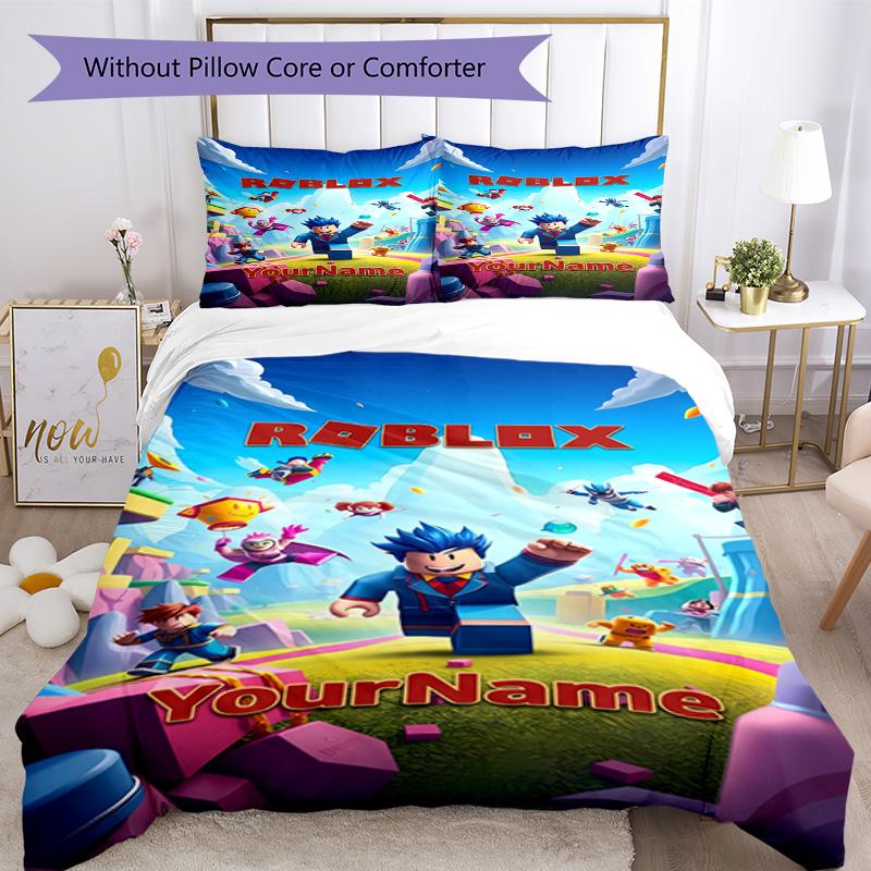 Roblox 176 Customize your name Bedding Set Breathable Duvet Cover with Pillowcases Home Decoration Birthday Gift