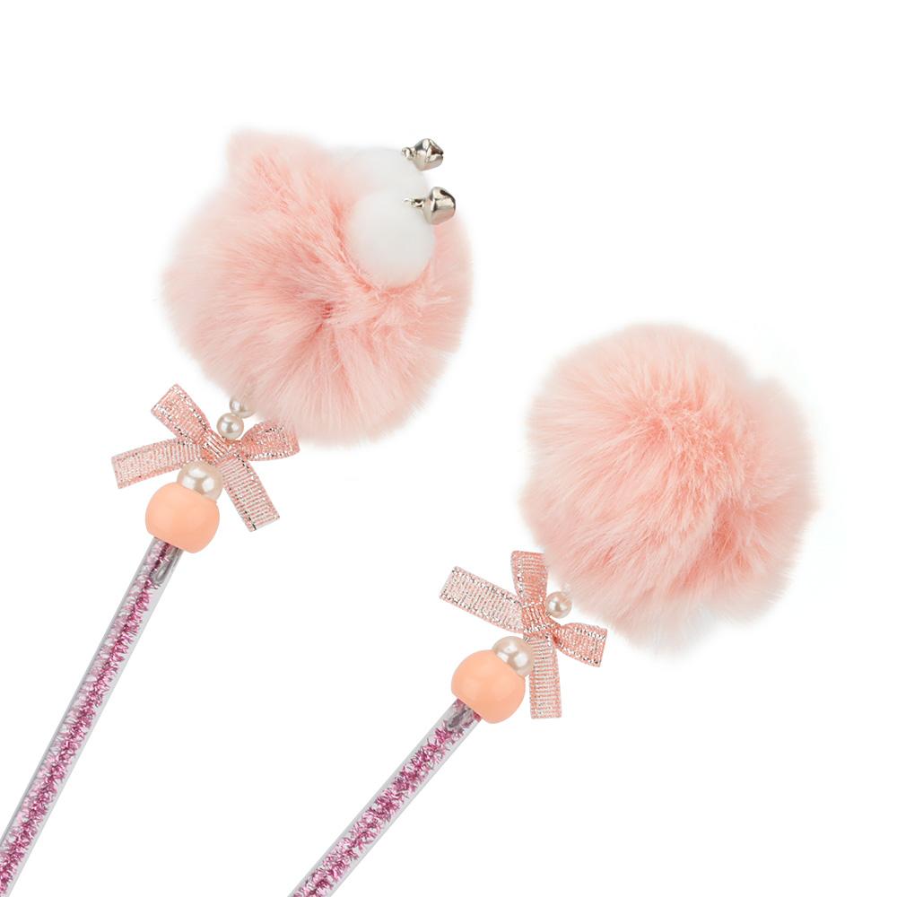 Short Cute Plush Ball Cat Teaser Paw Stick Wand Kitten Toy Pet Supplies