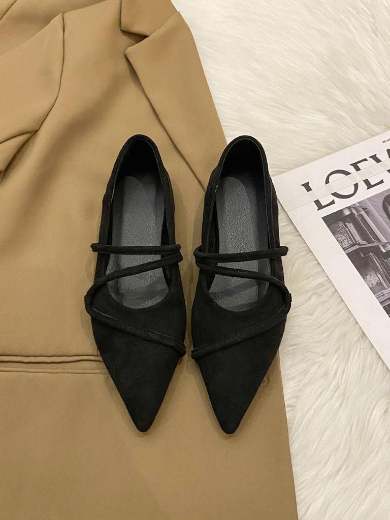 Flat-bottomed retro pointed leopard print single shoes women's shoes 2025 spring and autumn French soft sole not tired feet black commuter shoes