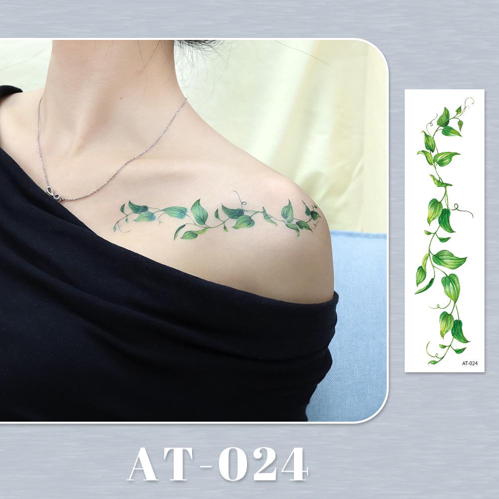 Rikaron Laser-Engraved Rose Tattoo Sticker – Non-Reflective Cute Collarbone Design