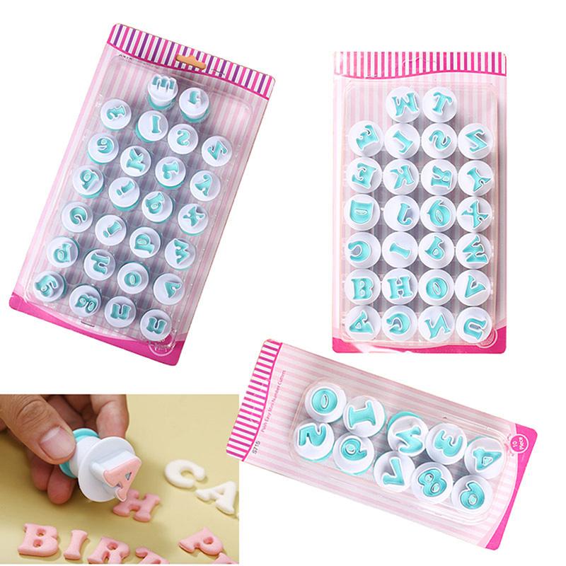Moule à Pâtisserie Lettre Fondant Découpoir à Biscuit Alphabet Majuscules et Minuscules Chiffres Décoration de Gâteau Outils de Gâteau DIY Pour Enfants