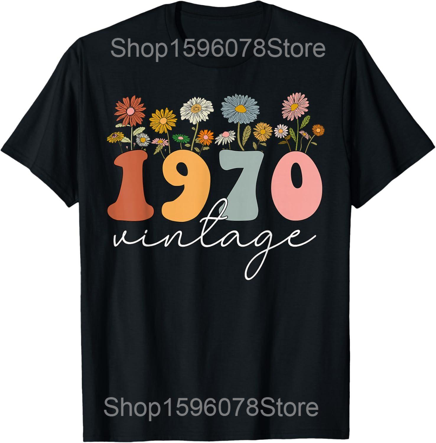 Vintage 55th Birthday Decorations 1970 55 Years Old T Shirt Men Humor Streetwear Tee Shirt Short Sleeve Unisex Loose Clothing S