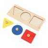 Baby Kleinkinder 3 Farben Drehknopf Puzzle Spielzeug Heimparty Lustiges Holz Geometrische Form Puzzle Pädagogisch