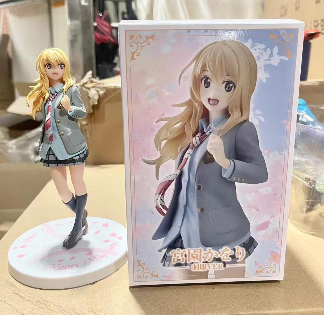 Аниме Твоя апрельская ложь Миядзоно Каори Фигурка Твоя апрельская ложь Школьная форма JK Нарядная модель Игрушка Подарок Фигурка With box