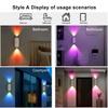 RGB Night Light LED Motion Sensor Wall Light Up and Down Lights Rechargeable Atmosphere Lights for Stair Porch Home Decorations