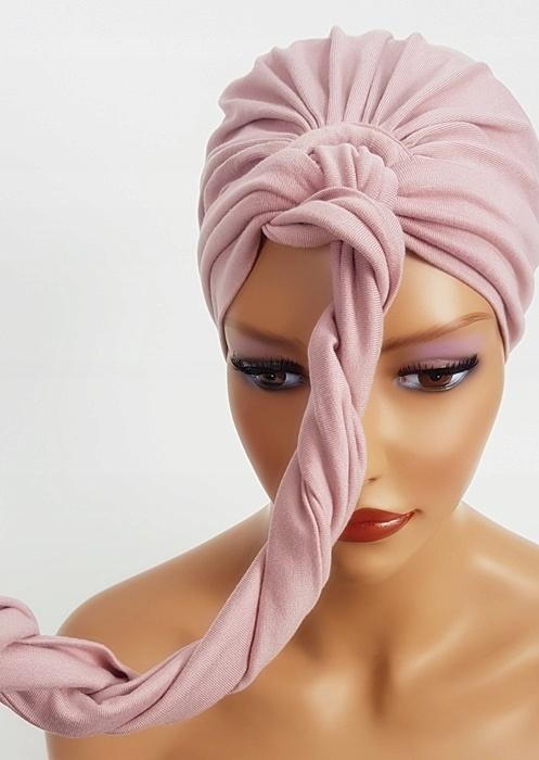 Turban Sejla Róż Chusta Bez Wzoru Marszczona Także Po Chemioterapii