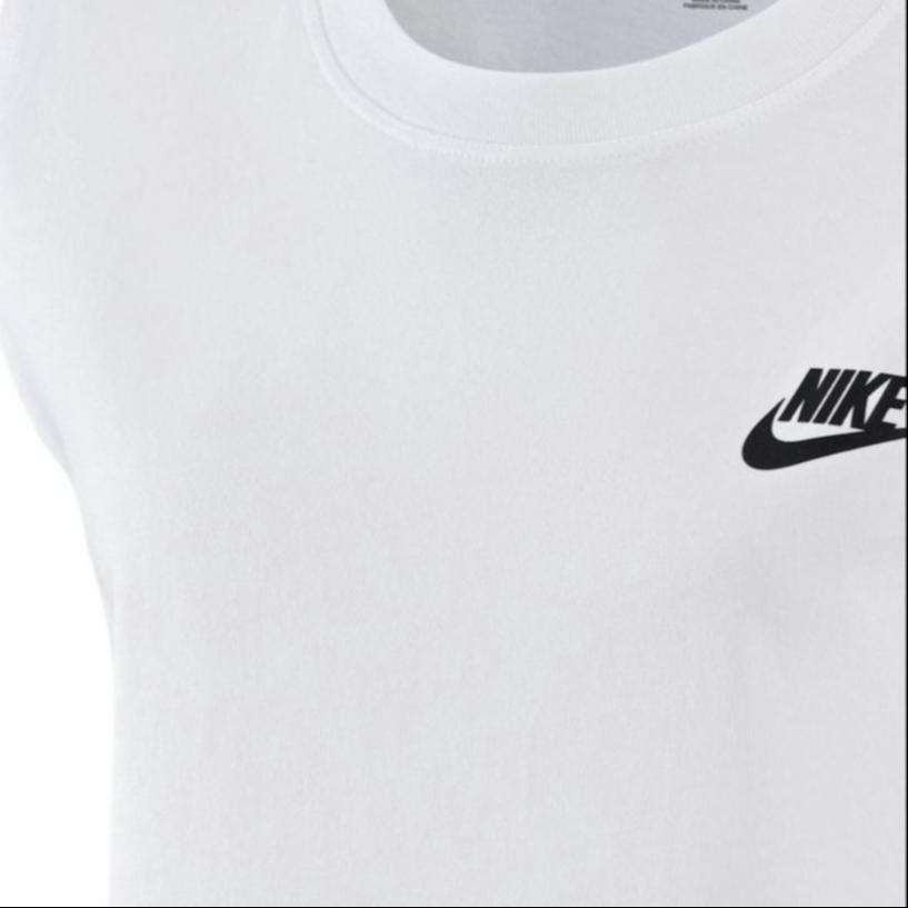 Nike Sportswear Solid Logo Sleeveless Crew Neck Tank Top Women Tops White FB8226-100