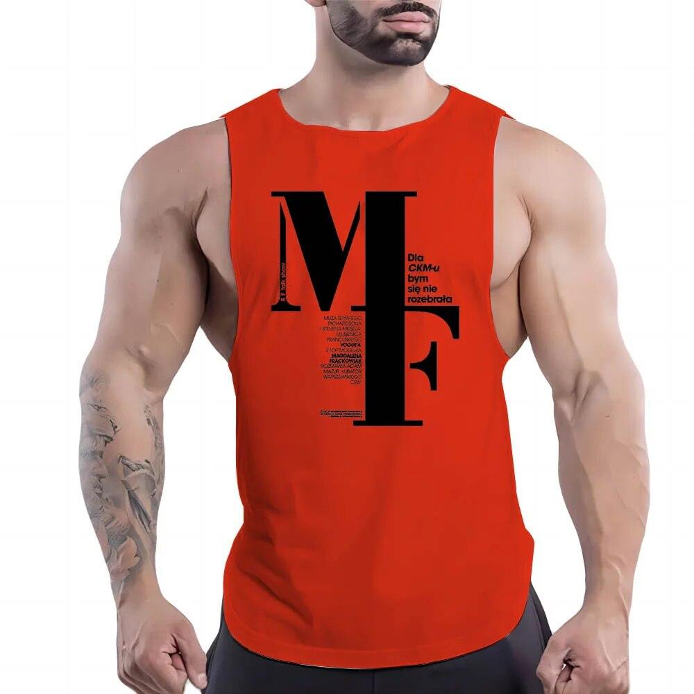Men'S Clothing Fashion Casual Street Sleeveless Vest Crewneck Comfortable Breathable English Letter Printed Quick-Drying Top