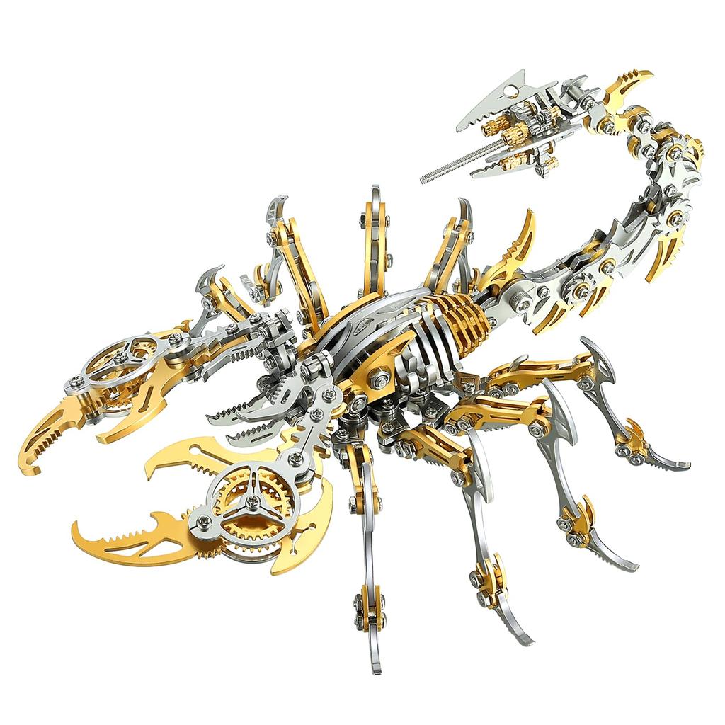 3D Puzzle Adult Steampunk Scorpion Insect Model Toy Metal Puzzle DIY Handmade Miniature Kit Stainless Steel Craft Kit Educational Toy Gift