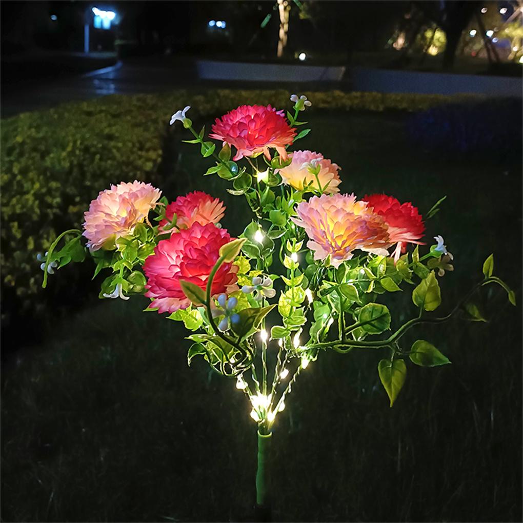 Solar Powered Flower Lights Solar Rose Grass Light Outdoor Lawn Decorative Lights Courtyard Garden