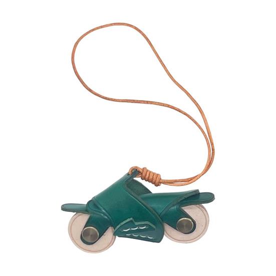 Motorcycle Bag Pendant Faux Leather Mini Motorcycle Backpack Charm Handmade Decorative Keychain Charm Gift