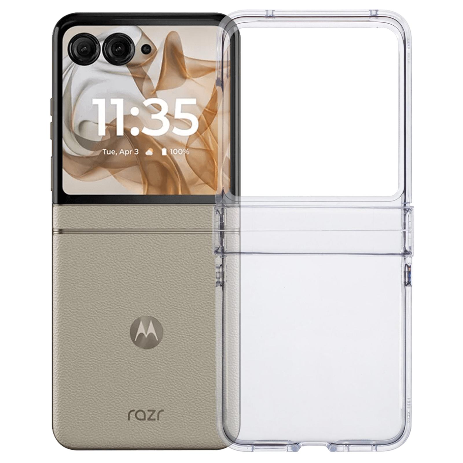 

For Motorola Razr 50 5G Shockproof Case Crystal Clear PC Phone Shell 3-Piece Design Phone Cover A