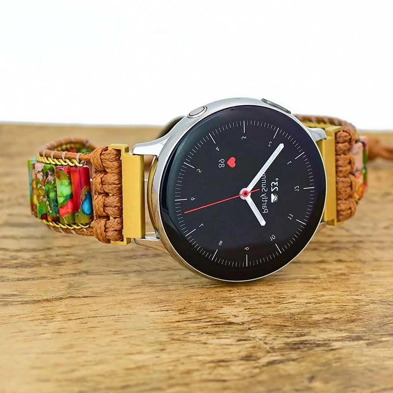 22mm 20mm Natural Stone Strap for Huawei Watch 4/GT 4 3 2 Pro 46mm Braided Nylon Bracelet for Samsung Watch 3/4/5/6/Amazfit GTR4