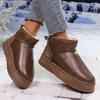 2025 New Thick Plush Platform Snow Boots Women Winter Warm Fur Cotton Shoes Woman Faux Suede Slip-On Ankle Boots Padded Shoes