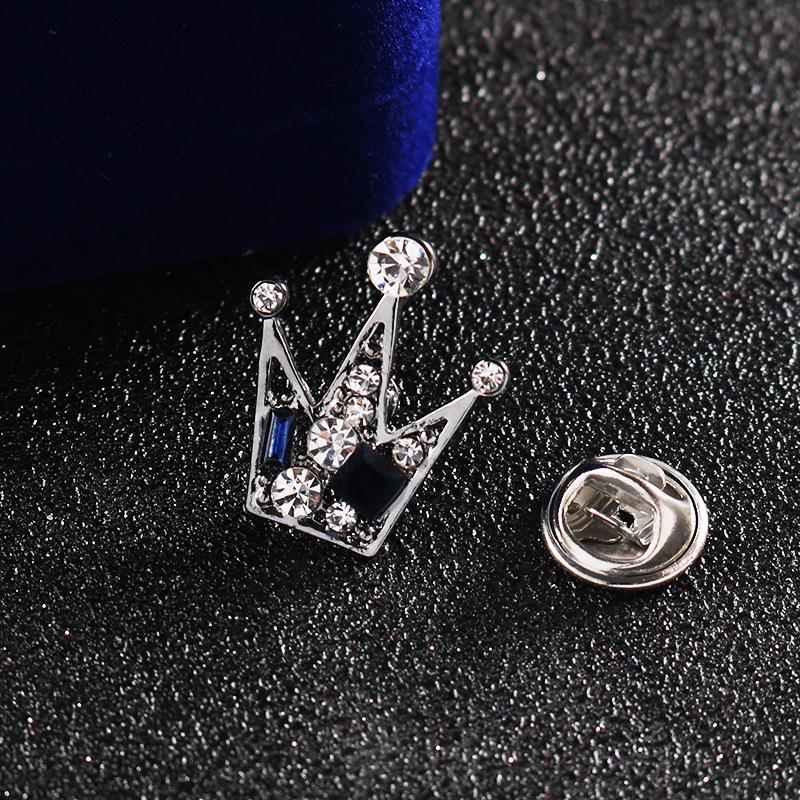 

Men s Rhinestone Crown Lapel Pin Collar Clip