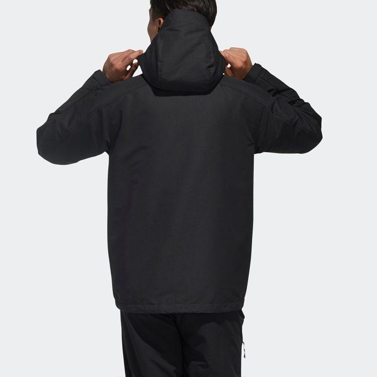 Adidas Down Jackets Men's Black Hooded Moderate 3 In 1 Down Jacket GP2916