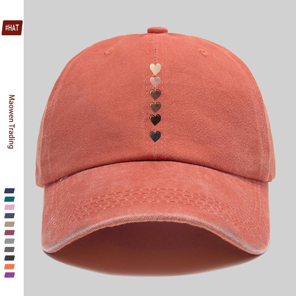 Pc Striped Heart Print Baseball Cap Multiple Heart Pattern Design Sun Hat Party Decoration Hat Comfortable And Lightweight T