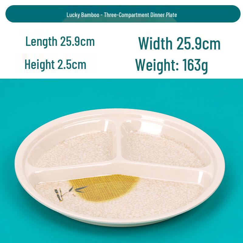 Chinese Style Melamine Dinner Plates, Lucky Bamboo (10-Pack)